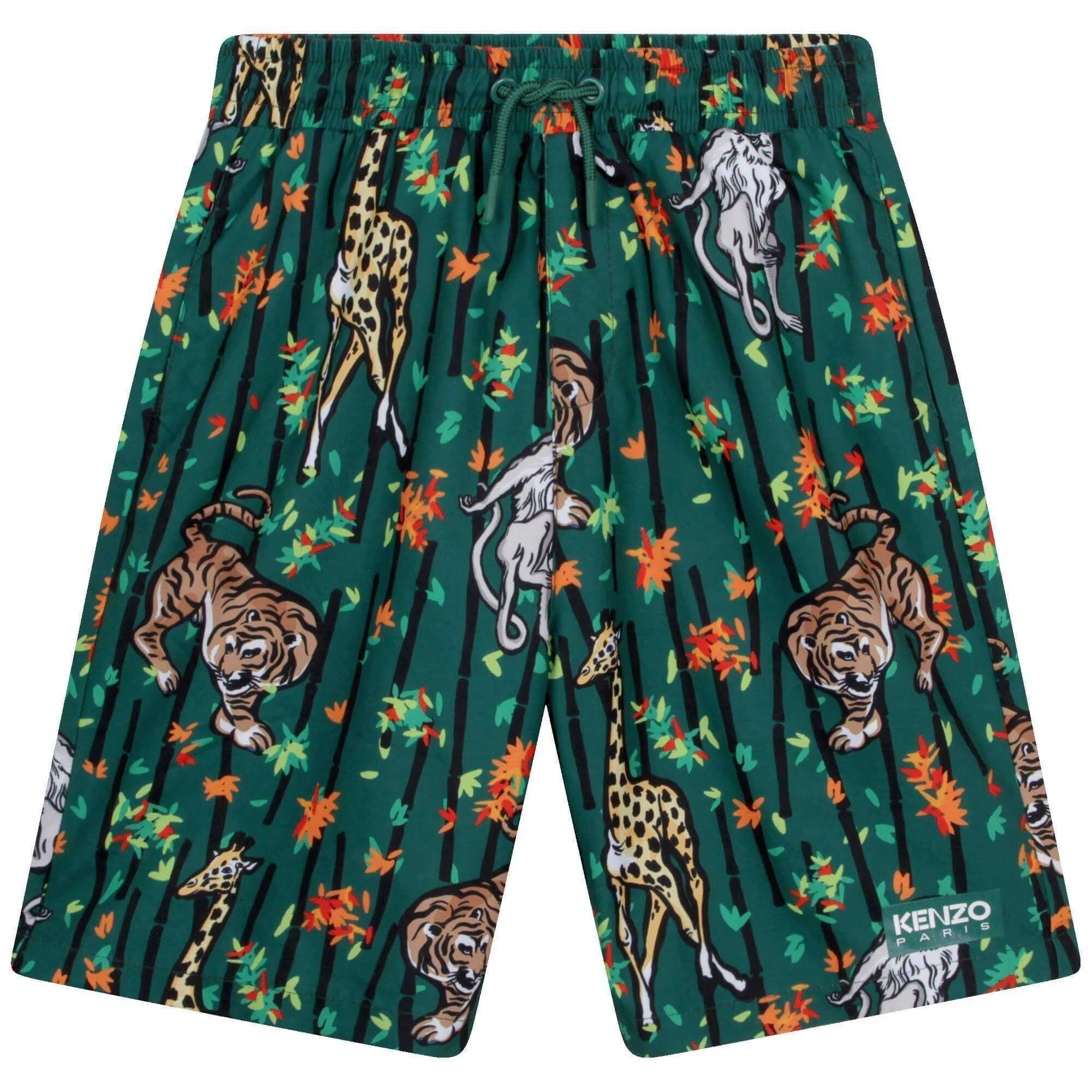 Jungen Badehorts Grün Bambus Tiger Print