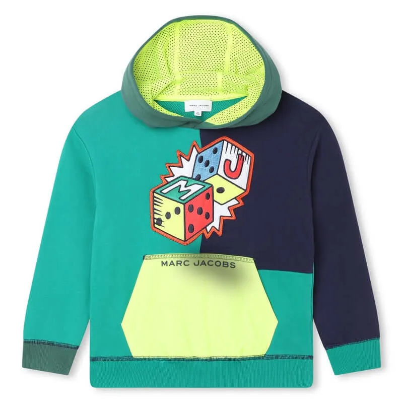 Jungen Grüne Farbblock Kapuzenpullover