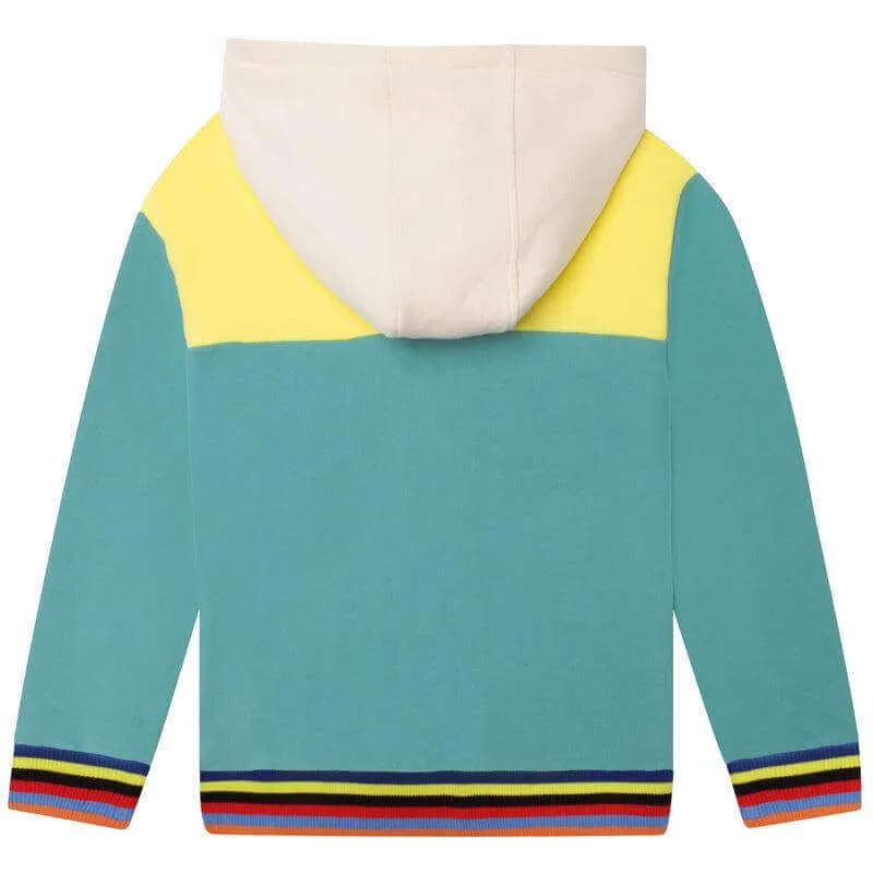Jungen Grüne Farbblock Kapuzenpullover