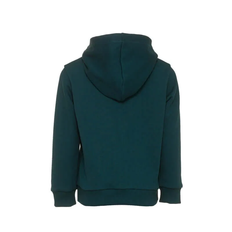 Jungen Grüne Baumwoll-Logo Pullover Kapuzenpulli