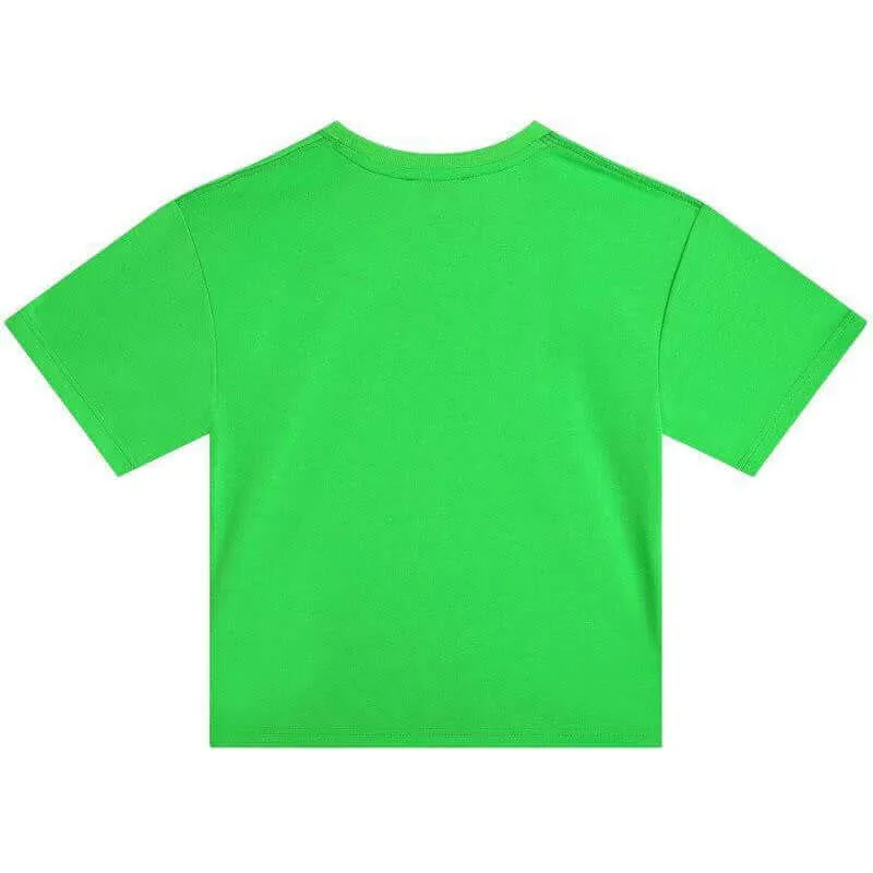 Jungen Grünes Geprägtes Kurzarm T-Shirt
