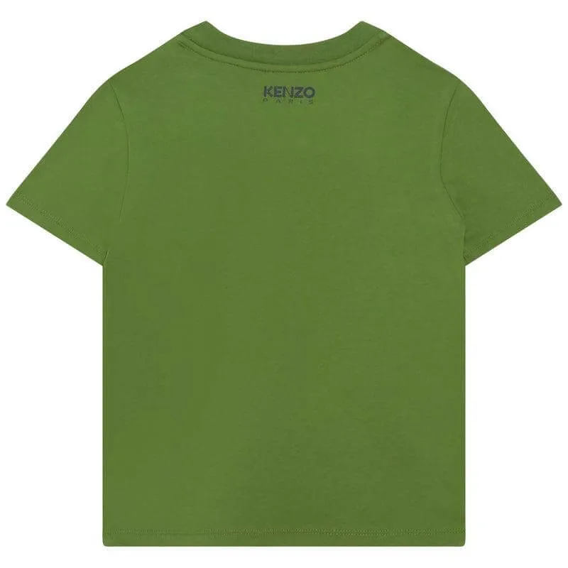 Jungen Grünes Blumen T-Shirt