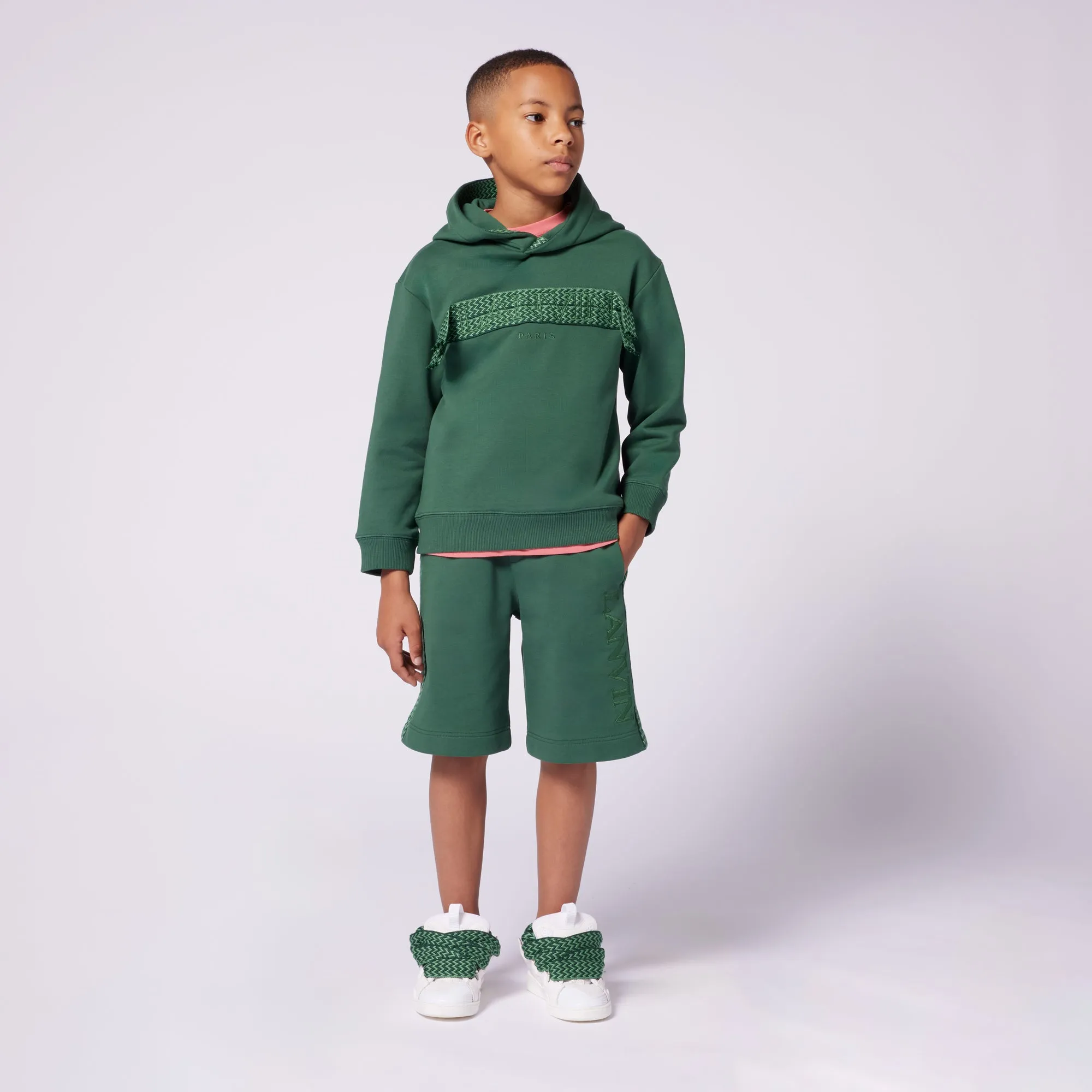 Jungen Grüne Kapuzenpullover mit Logo