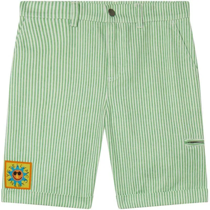 Jungen Grüne Kurze Hose Mit Nadelstreifen