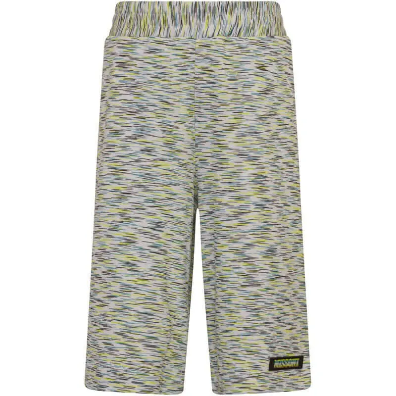 Jungen Grüne Gestreifte Baumwollshorts