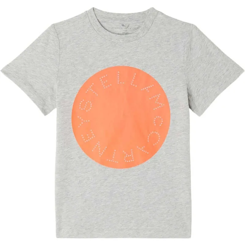 Jungen Grau & Orange Baumwoll-Logo T-Shirt