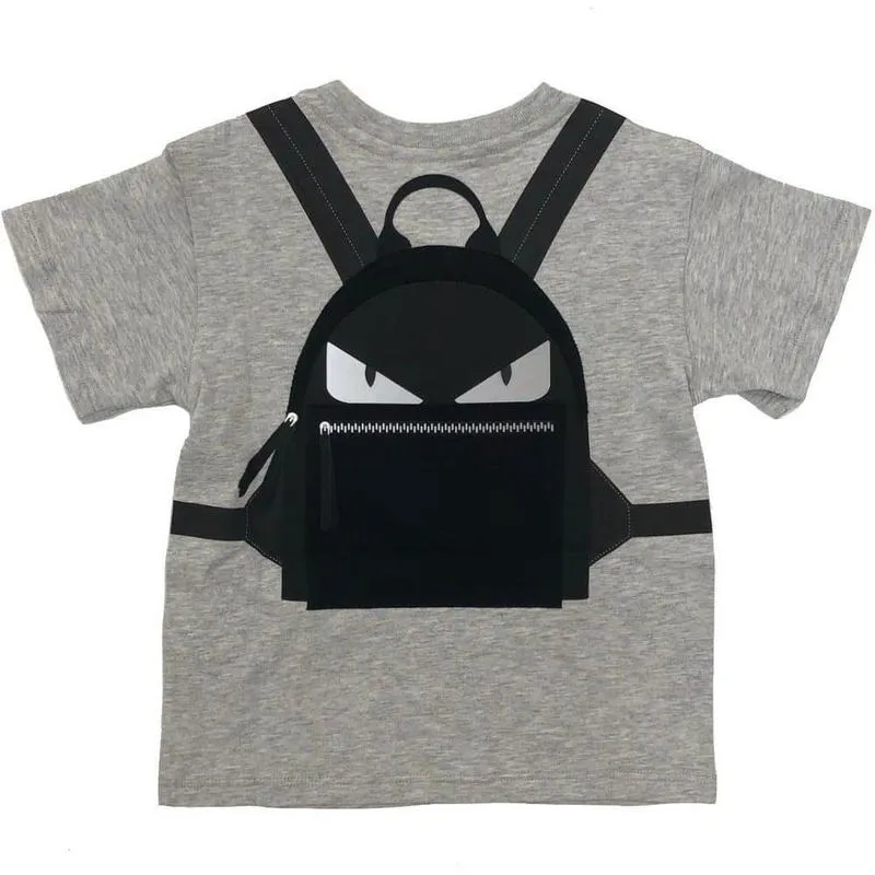 Jungen Grauer Rucksack T-Shirt