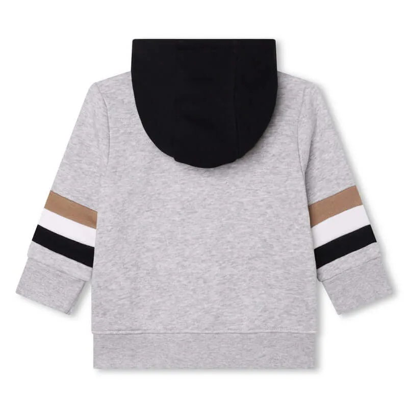 Graue Kapuzen-Cardigan für Jungen