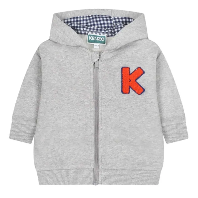 Graue Kapuzen-Cardigan für Jungen