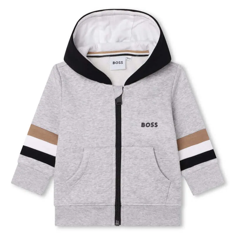Graue Kapuzen-Cardigan für Jungen