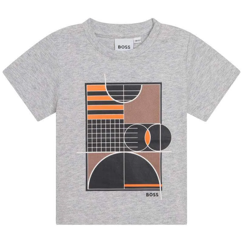 Jungen Grau Kurzarm T-Shirt mit Aufdruck
