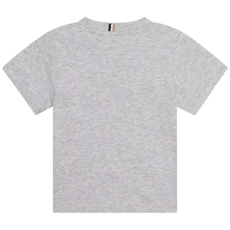 Jungen Grau Kurzarm T-Shirt mit Aufdruck