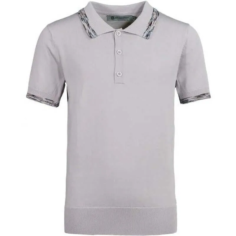 Jungen Grau Space-Dye Saum Kurzarm Polo