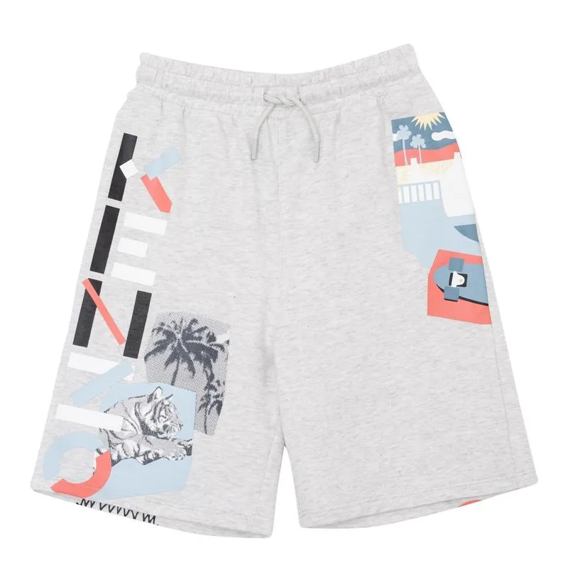 Jungen Graue Tiger Bermuda-Shorts