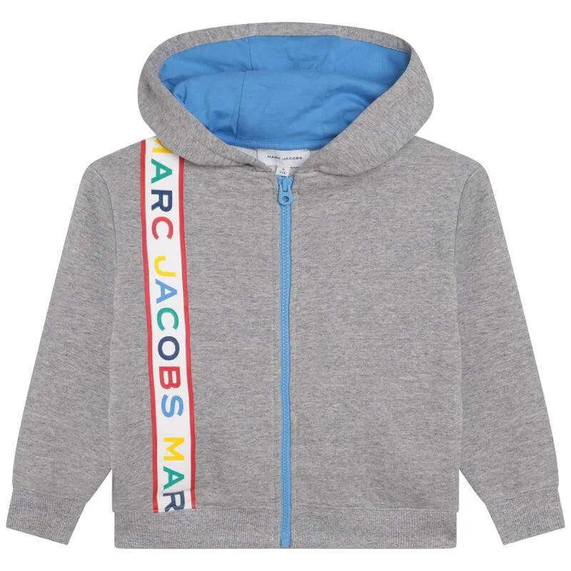 Jungen Graue Hoodie mit vertikalem Logo