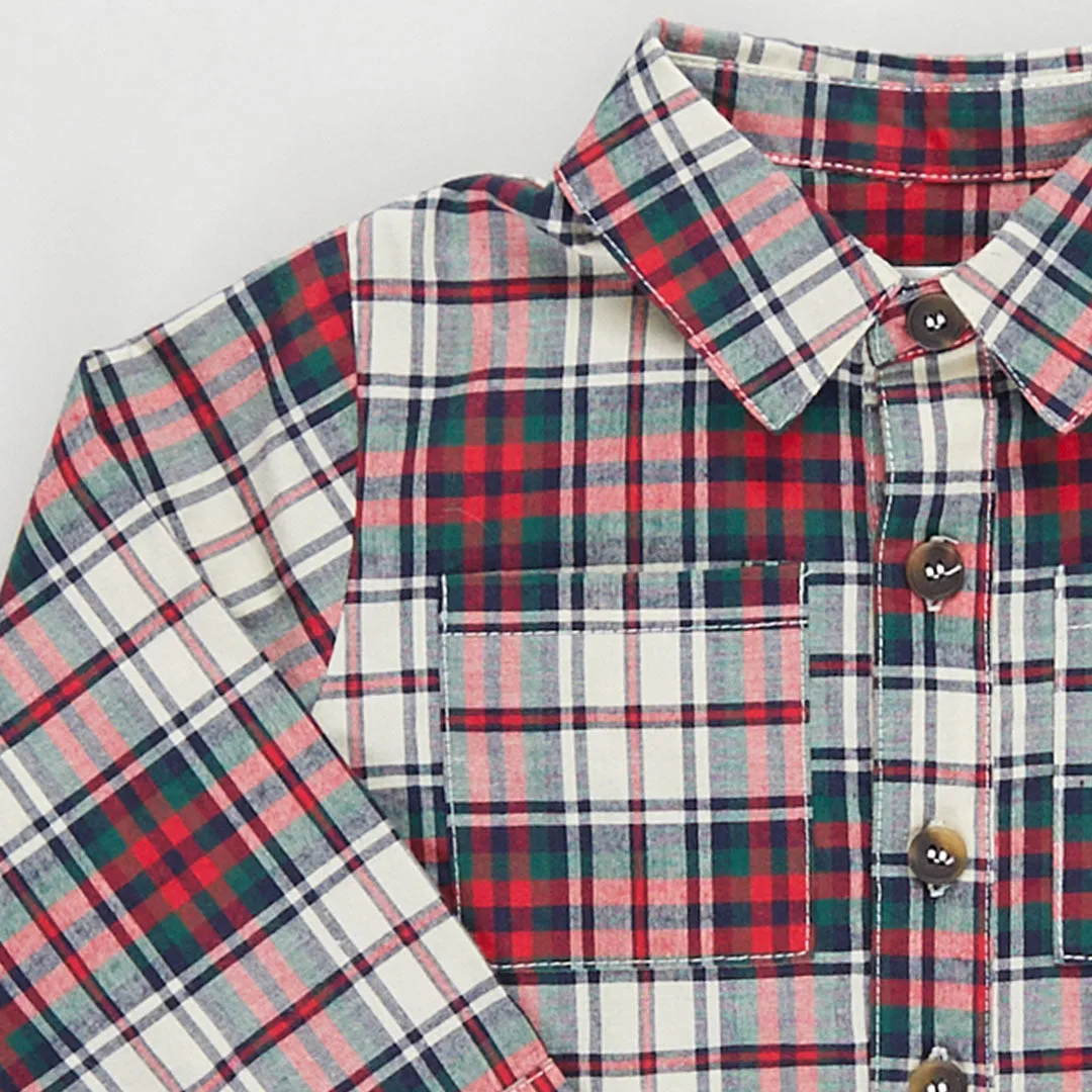 Jungen Jacke Hemd - Holly Tartan von Pink Chicken - ENDVerkauf