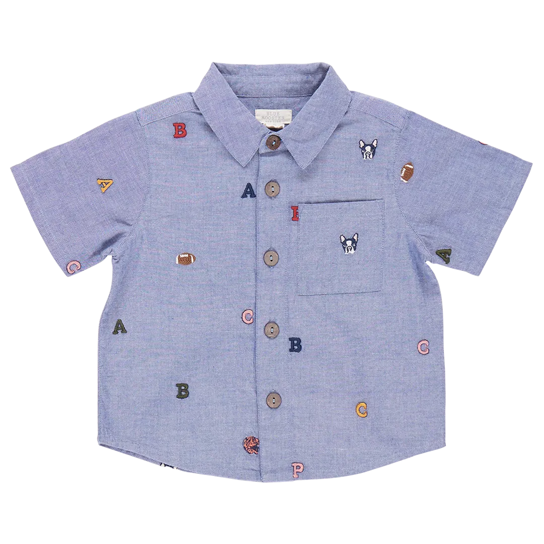 Jungen Jackenhemd - Varsity Stickerei