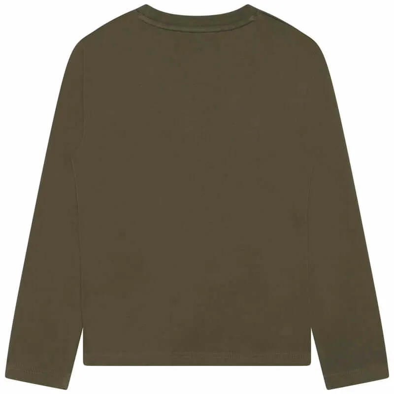 Jungen Khaki Langarm T-Shirt