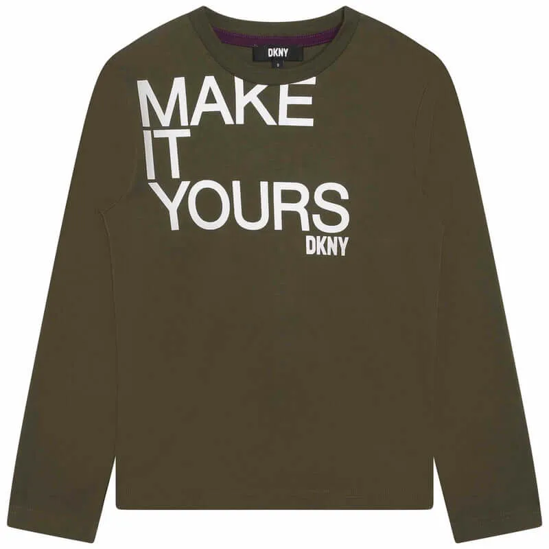 Jungen Khaki Langarm T-Shirt