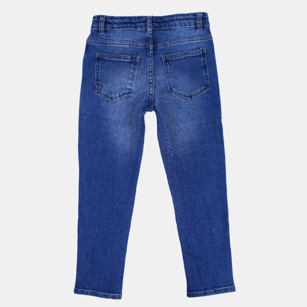 Jungen Mid-Wash Rissige Jeans