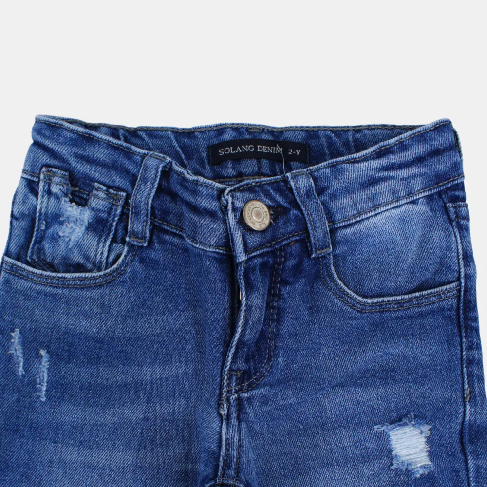 Jungen Mid-Wash Rissige Jeans