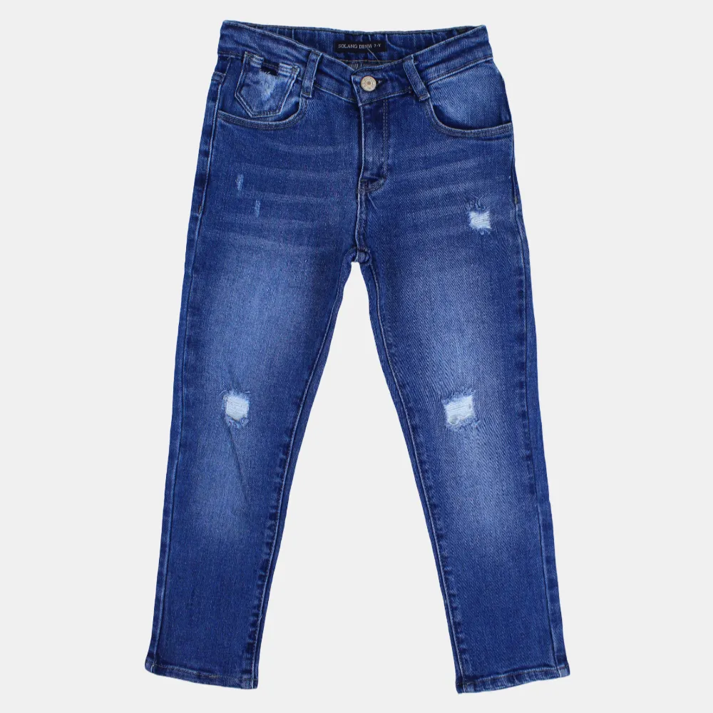 Jungen Mid-Wash Rissige Jeans