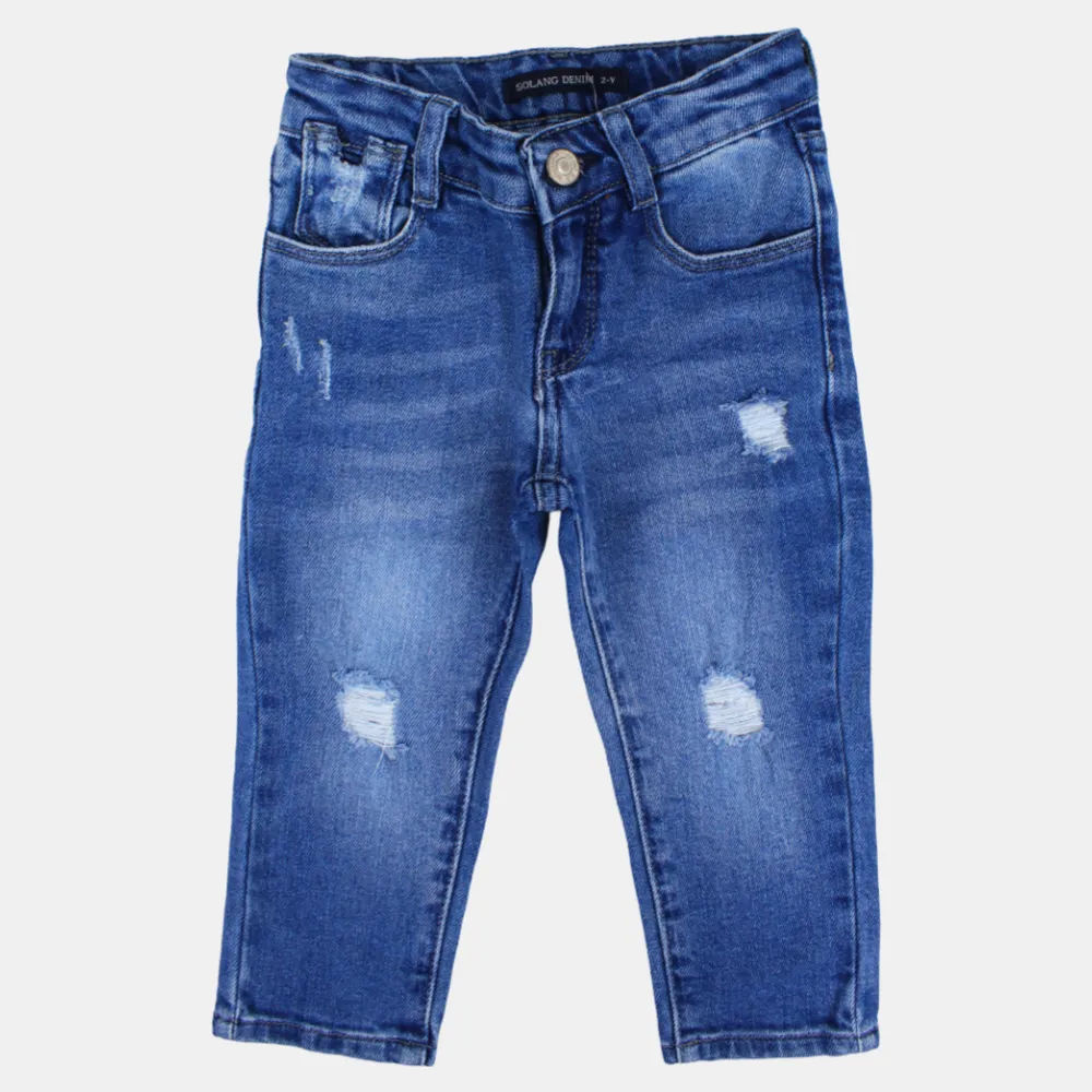Jungen Mid-Wash Rissige Jeans