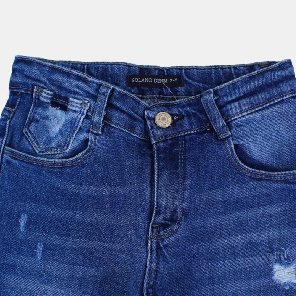 Jungen Mid-Wash Rissige Jeans