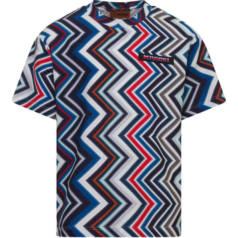 Jungen T-Shirt mit mehrfarbigem Zickzack-Muster