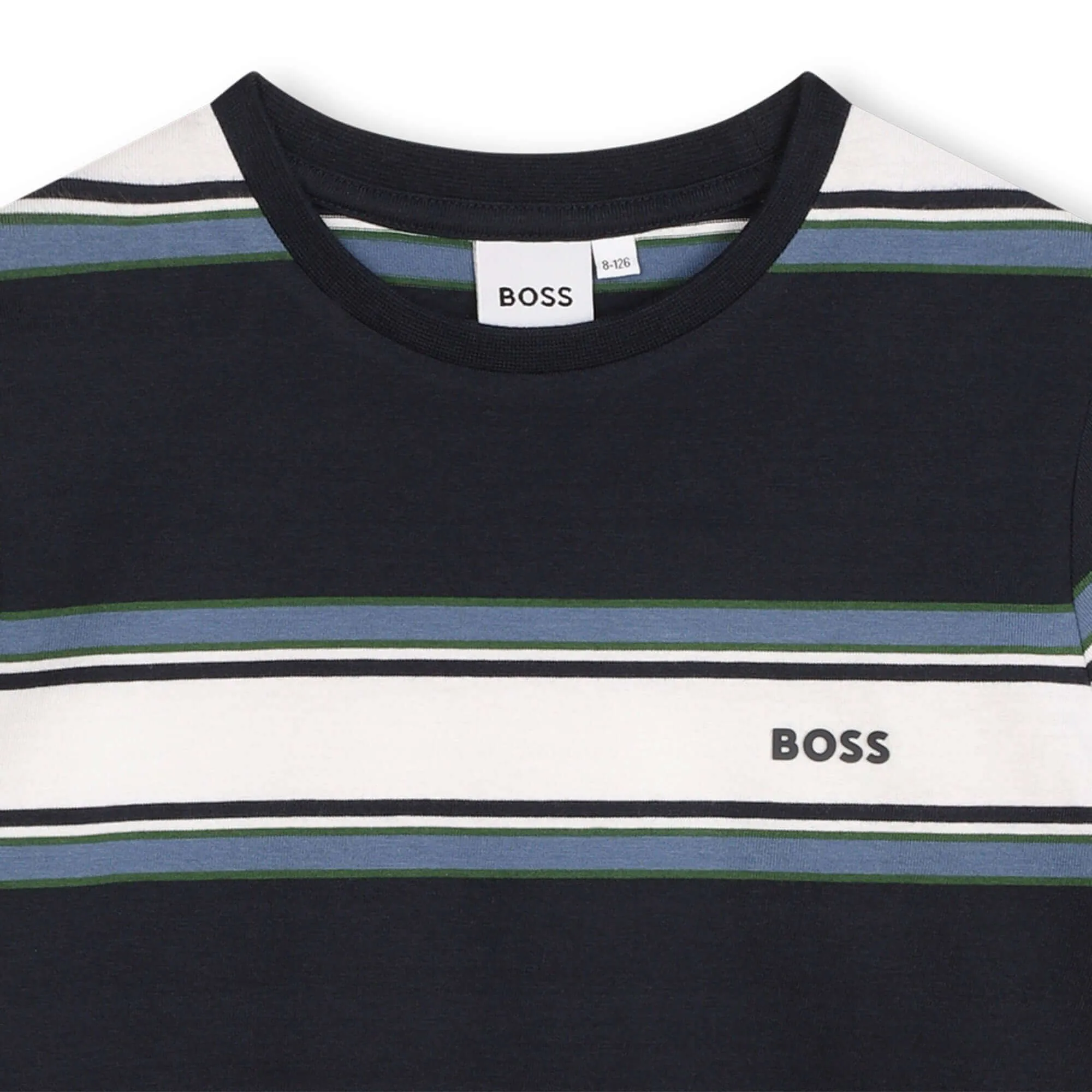 Jungen Navy & Weiß Kurzarm Streifen T-Shirt