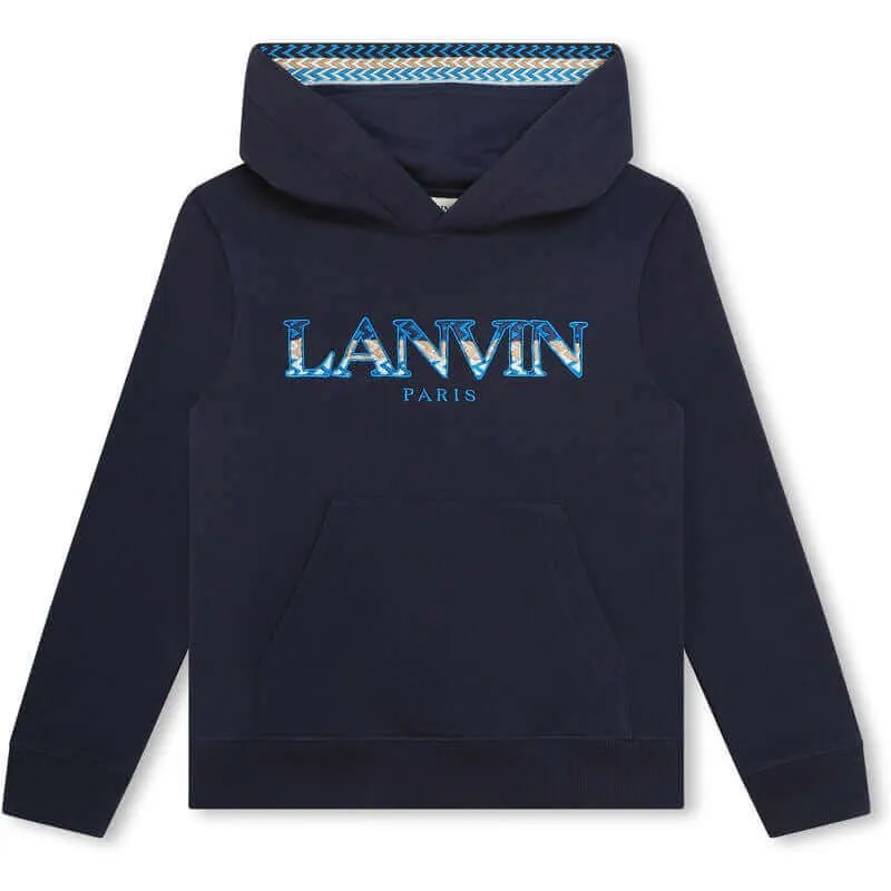 Jungen Navy Curb Logo Hoodie