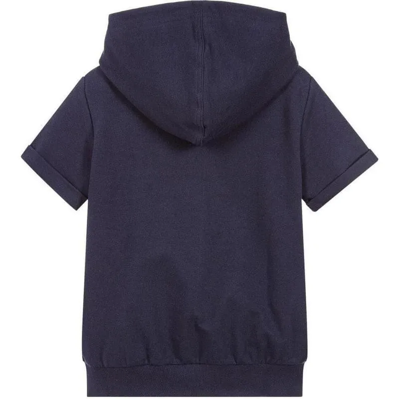Jungen Navy Fendi Frisch Ärmellose Kapuzenjacke