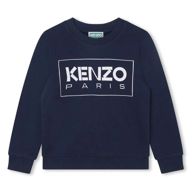 Jungen Navy Logo Sweatshirt