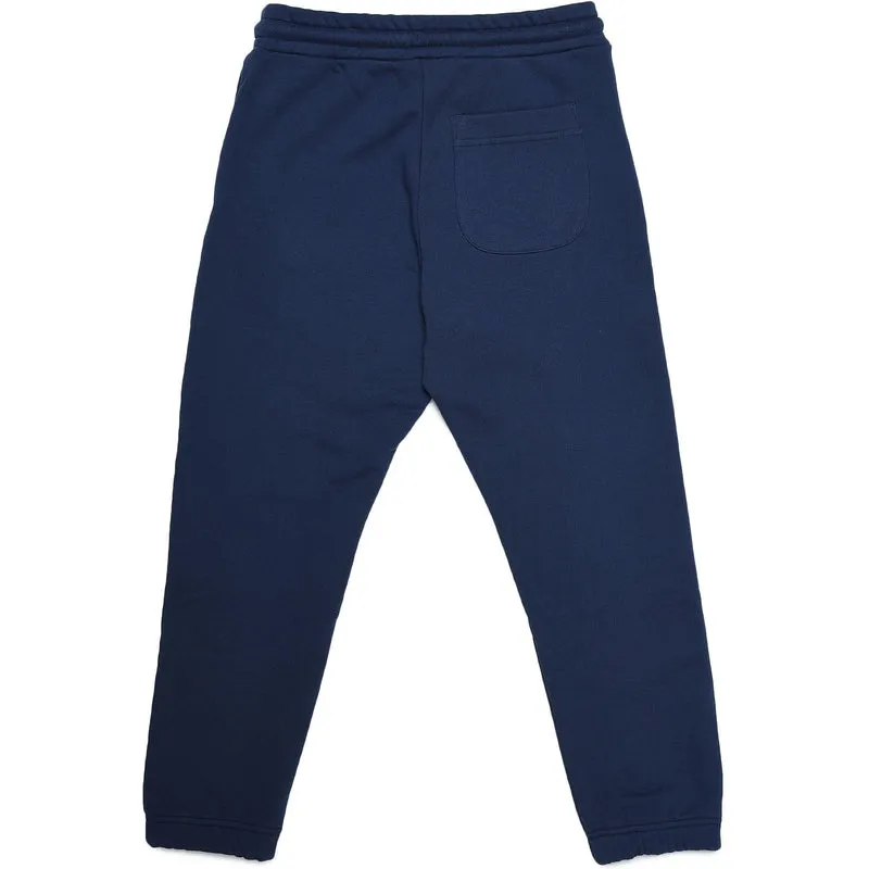 Jogginghose für Jungen in Marineblau mit orangefarbenem Logo