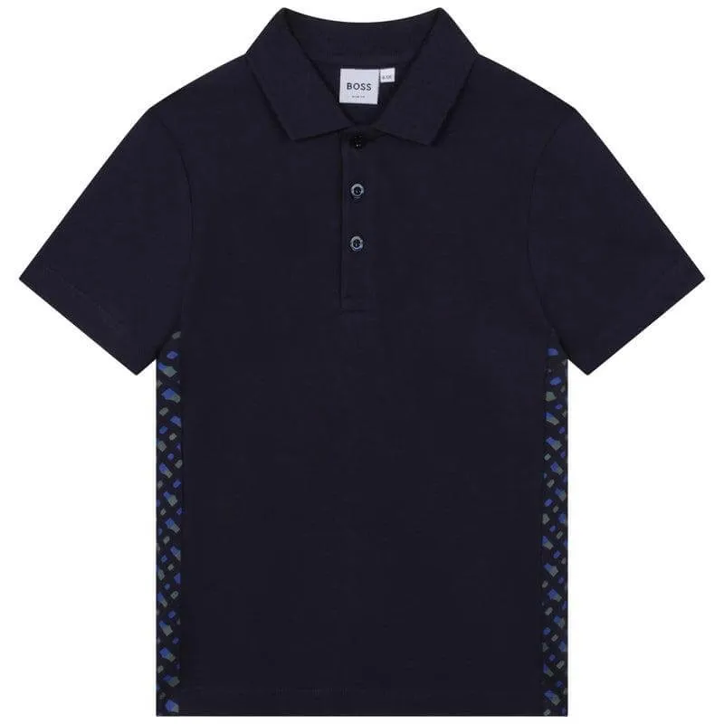 Jungen Marineblau Kurzarm Polo
