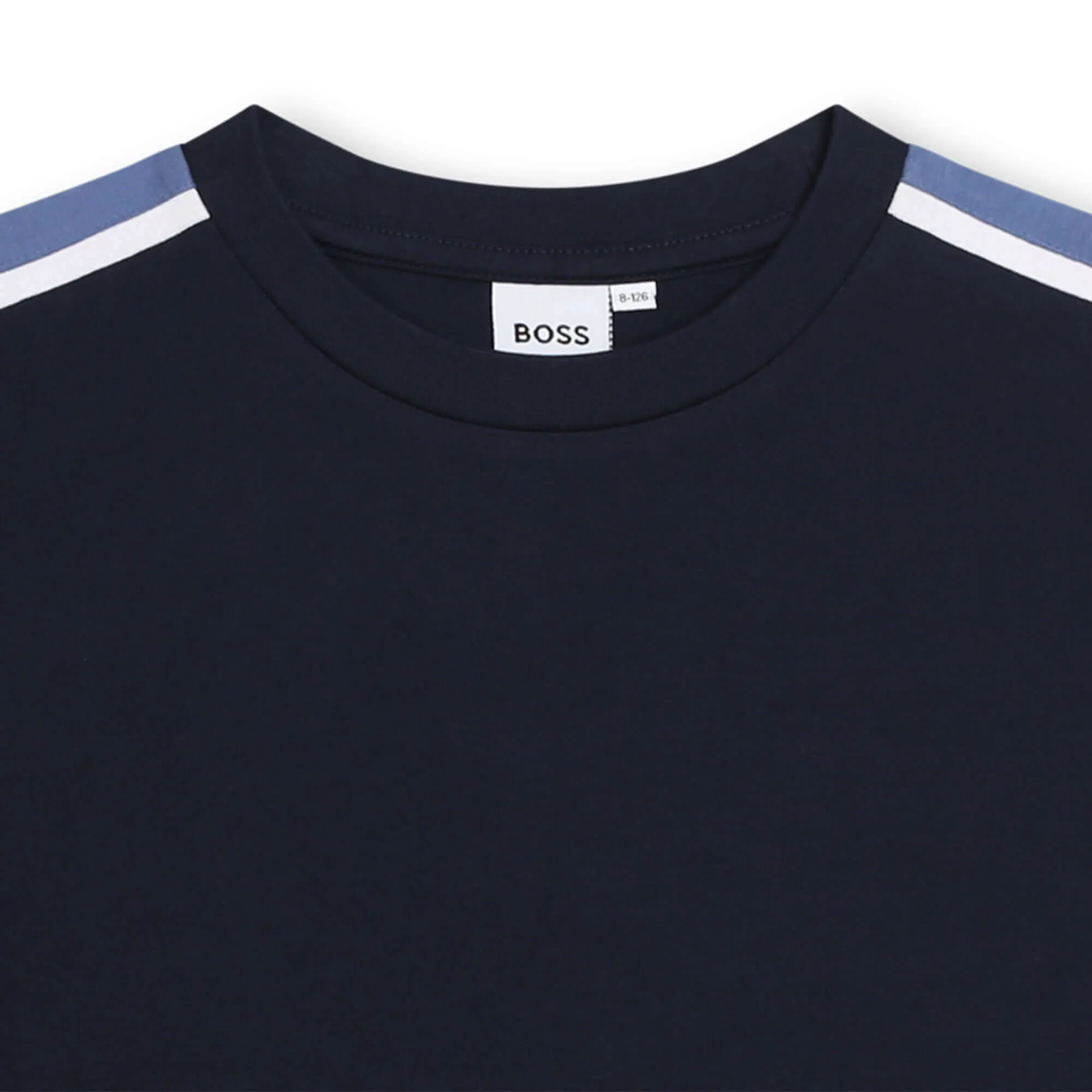Jungen Navy Seitenlogo Kurzarm T-Shirt