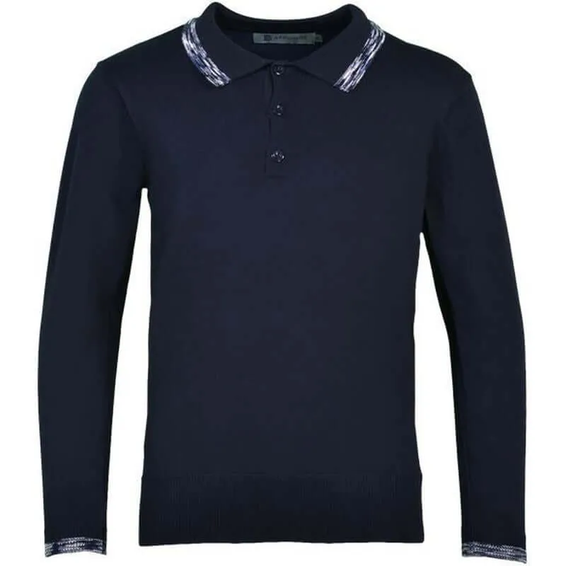 Jungen Navy Weltraumfarben-Trim Langarm Polo