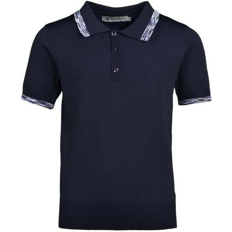 Jungen Navy Weltraumfarben-Saum Kurzarm Polo