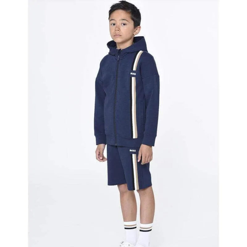 Jungen Marineblaue Gestreifte Shorts