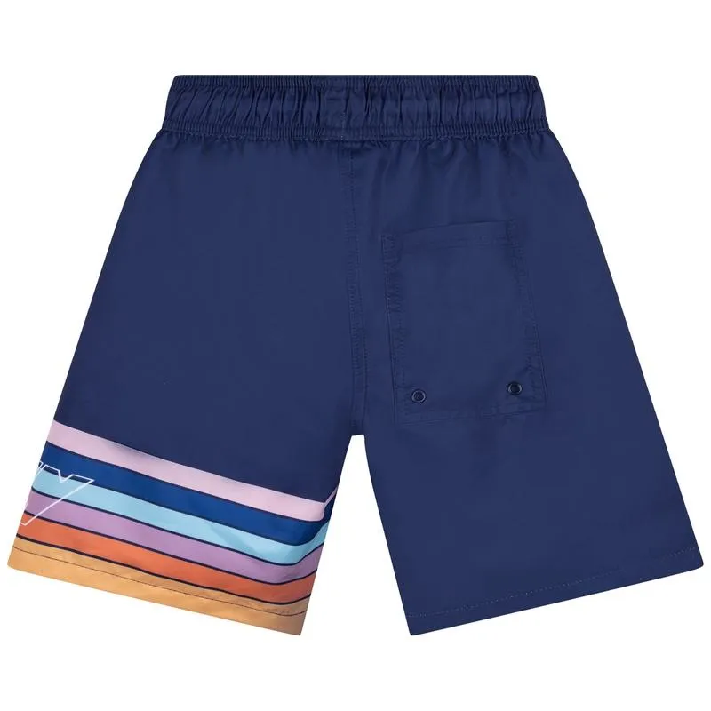 Jungen Navy Gestreifte Badeshorts