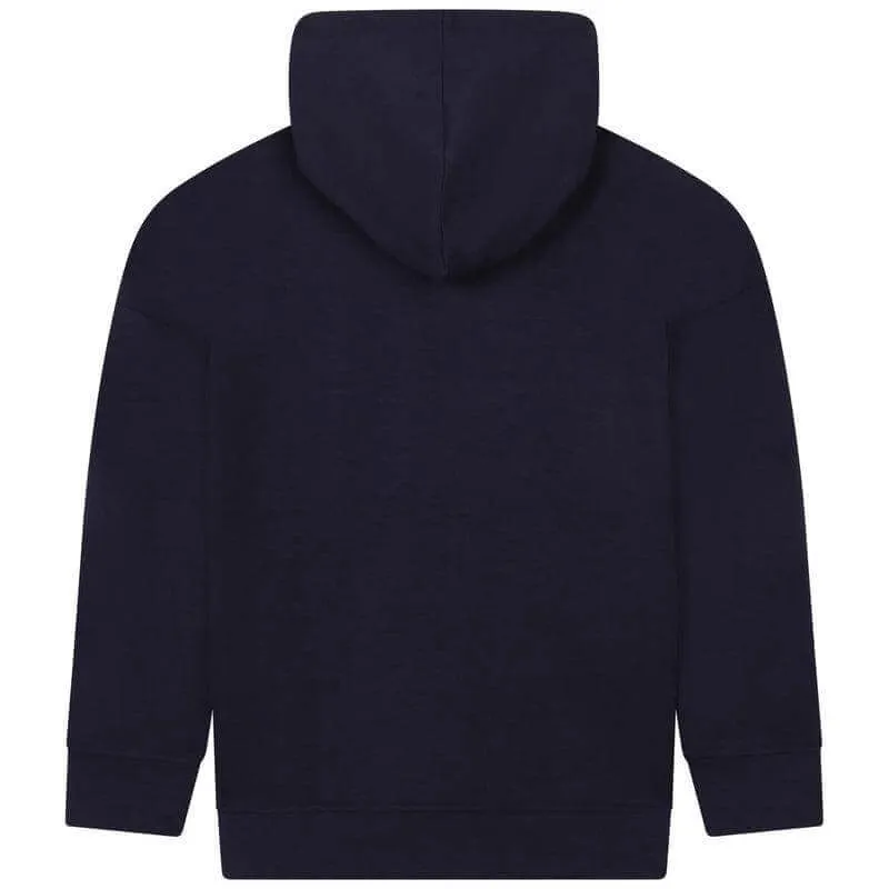 Jungen Navy Gestreifter Reißverschluss Hoodie
