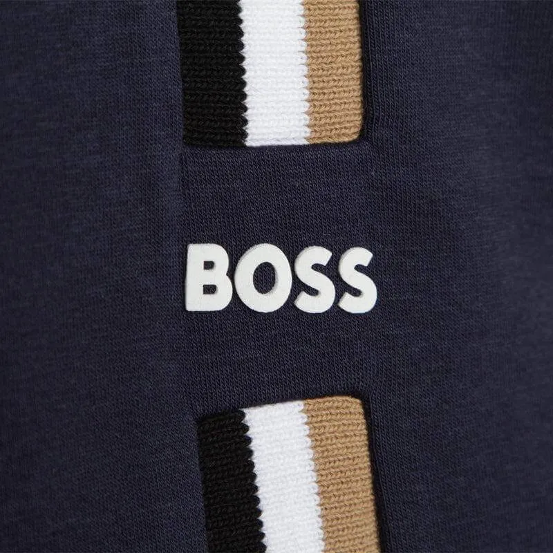 Jungen Navy Gestreifter Reißverschluss Hoodie