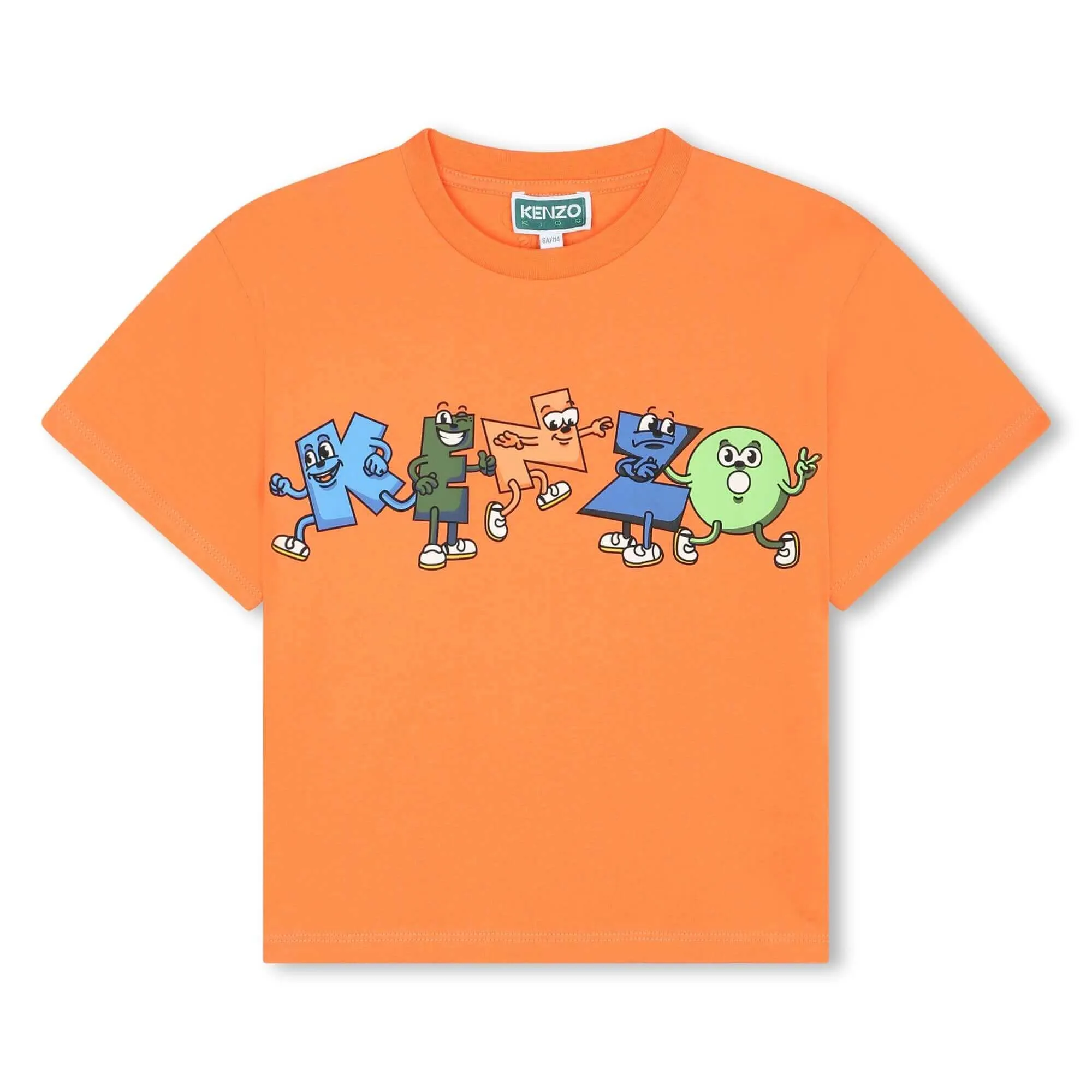 Jungen Orange Cartoon Logo T-Shirt