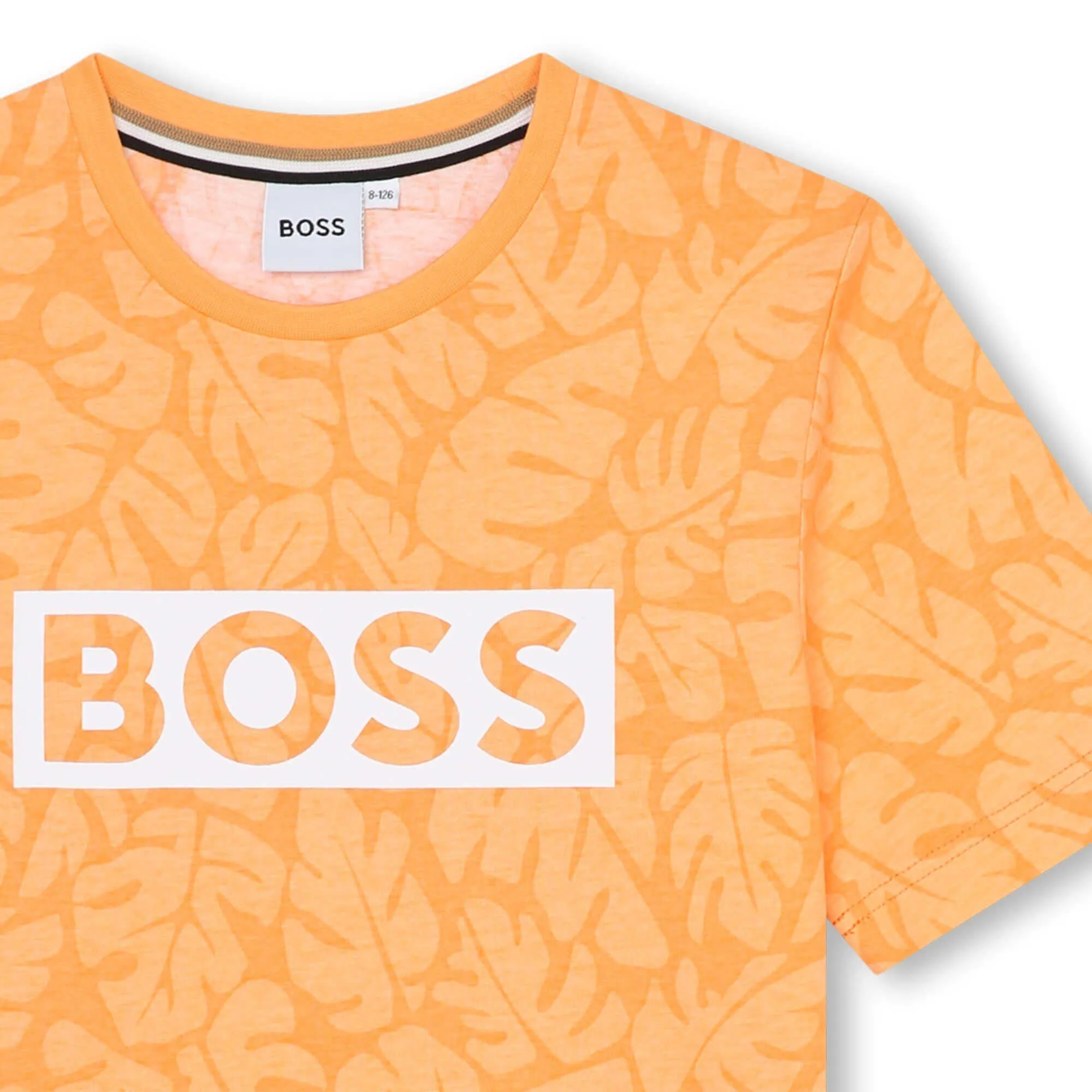 Jungen T-Shirt mit Orangenblatt-Print und kurzen Ärmeln