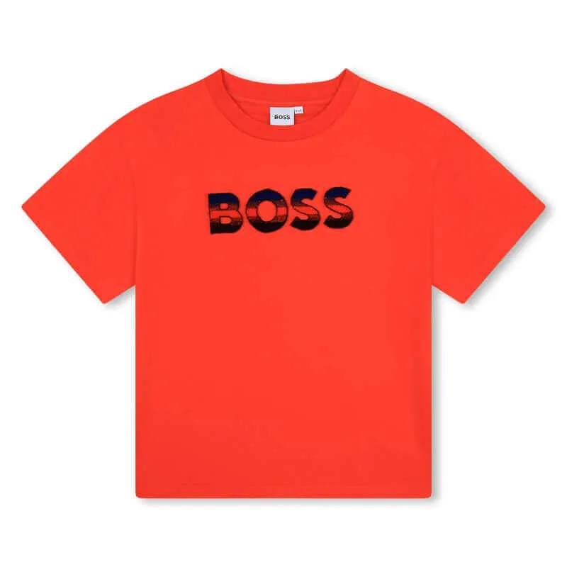 Jungen Oranges Logo Kurzarm T-Shirt