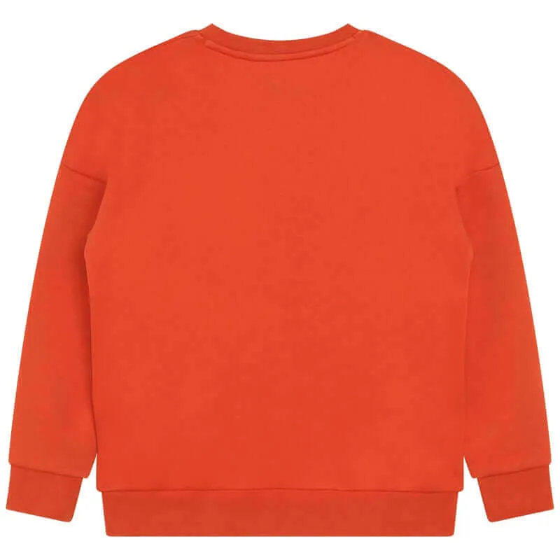 Jungen Sweatshirt mit orangefarbenem Seitenlogo