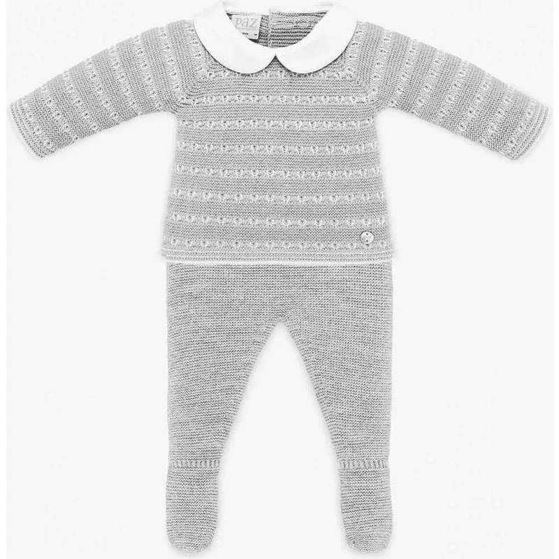 Jungen Hellgrauer 'Saturno' Strick-Set