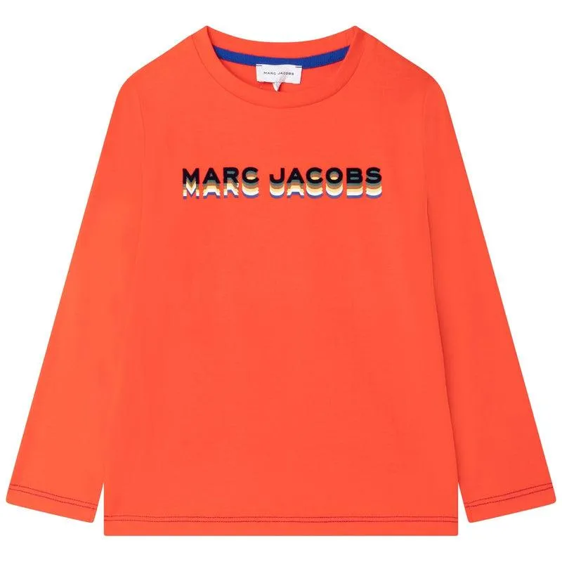Jungen Pfirsich 3D Logo Langarm T-Shirt