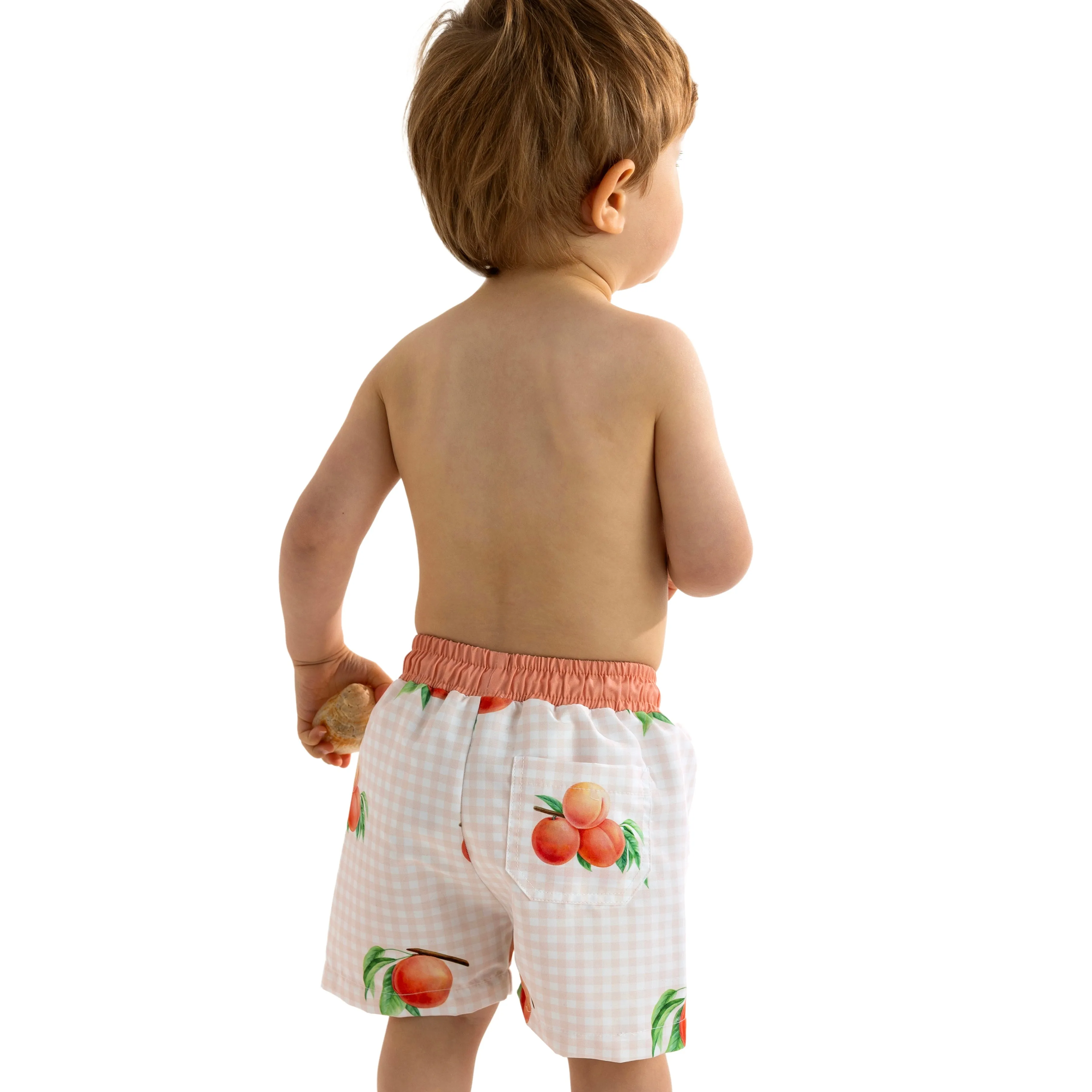 Jungen-Pfirsichmuster-Kurzarm-Set