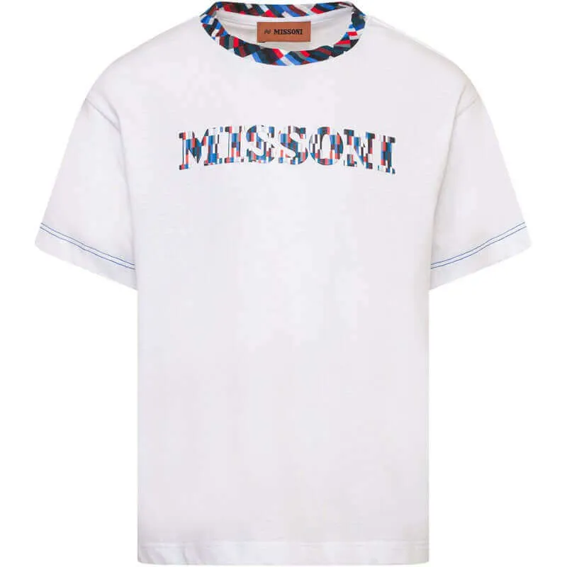 Jungen Pixel Print Logo T-Shirt